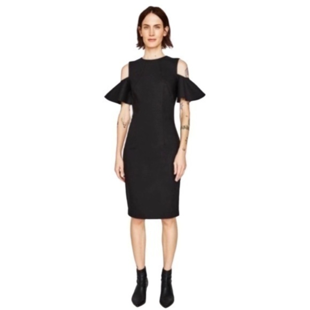 Zara black tube open shoulder dress